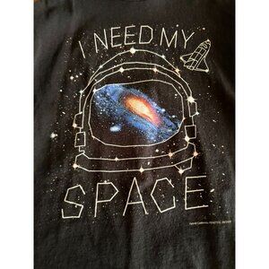 I Need My Space Galaxy Astronaut Graphic Youth T-Shirt Black SZ Small